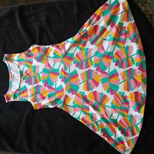 Girls Sleeveless Dress, Multicolor, Size M (7/8)